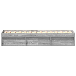 Bettgestell 90x200 cm Grau Sonoma
