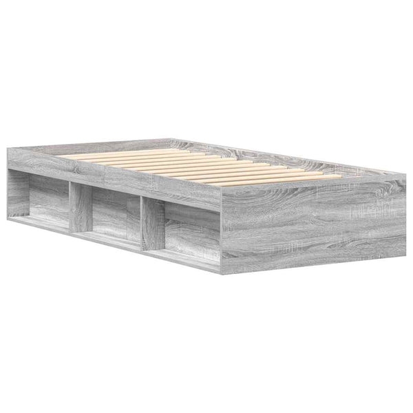 Bettgestell 90x200 cm Grau Sonoma