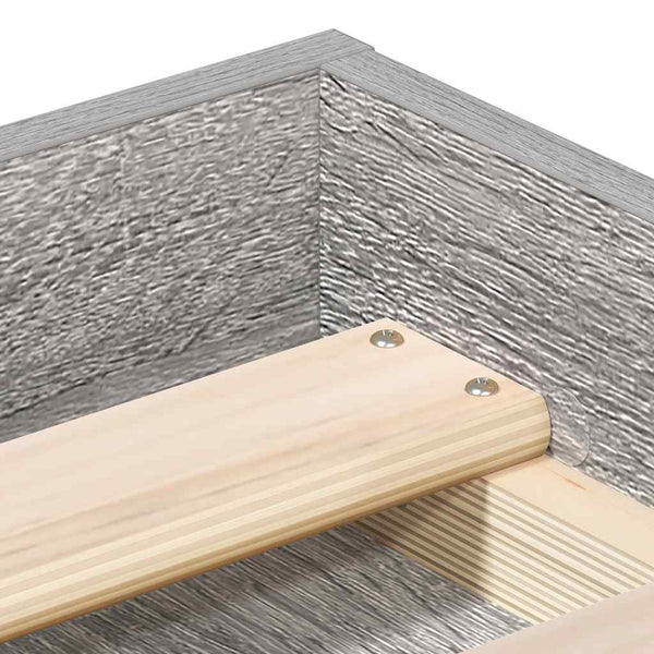 Bettgestell 90x200 cm Grau Sonoma