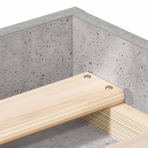 Bettgestell Betongrau 100x200 cm