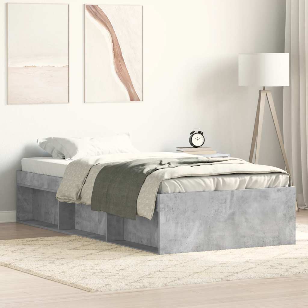 Bettgestell Betongrau 100x200 cm