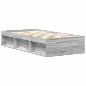 Bettgestell 100x200 cm Grau Sonoma