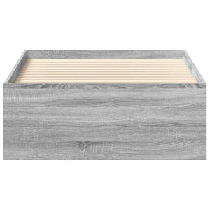 Bettgestell 100x200 cm Grau Sonoma