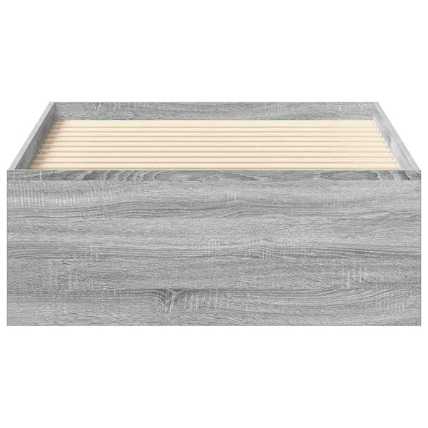 Bettgestell 100x200 cm Grau Sonoma