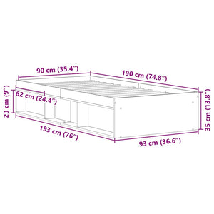Bettgestell Schwarz 90x190 cm