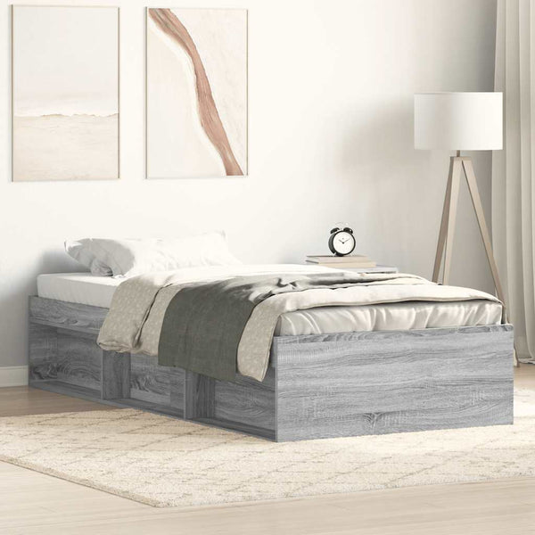 Bettgestell Grau Sonoma 90x190 cm