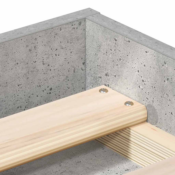Bettgestell Betongrau 75x190 cm