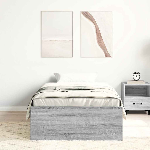 Bettgestell Grau Sonoma 75x190 cm