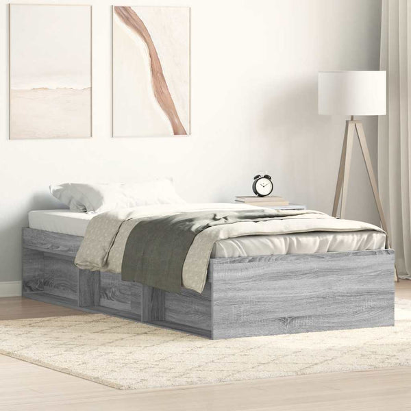 Bettgestell Grau Sonoma 75x190 cm