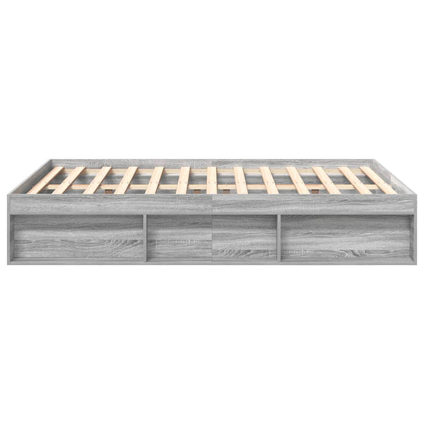 Bettgestell 120x200 cm Grau Sonoma