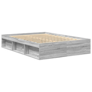 Bettgestell 140x200 cm Grau Sonoma