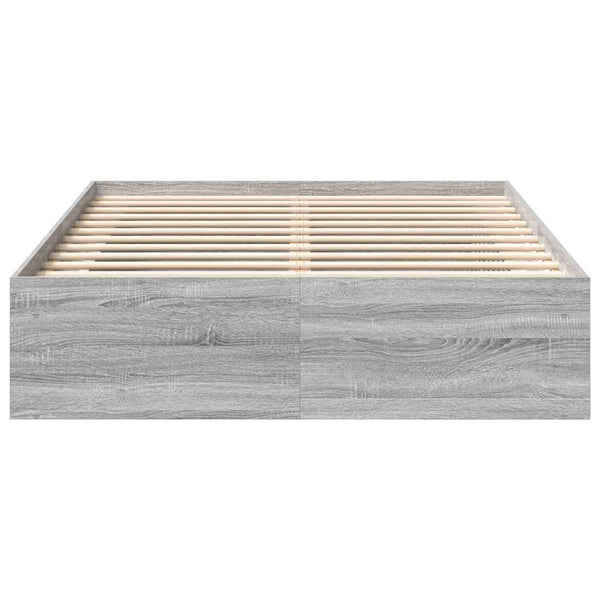 Bettgestell 140x200 cm Grau Sonoma
