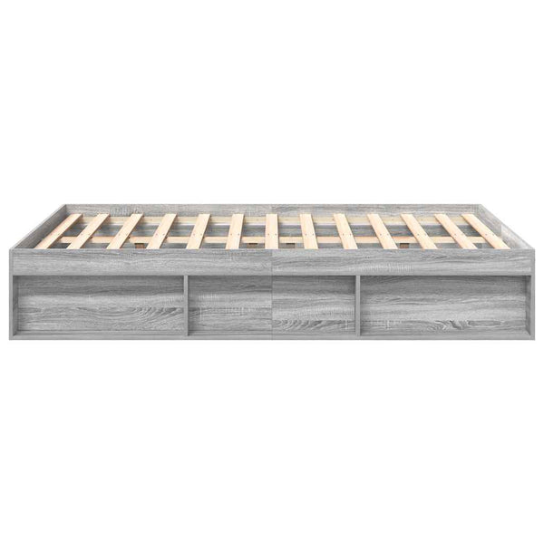 Bettgestell 140x200 cm Grau Sonoma