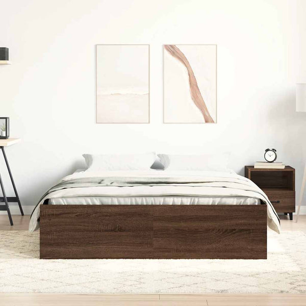 Bettgestell 140x200 cm Braun Eichen-Optik