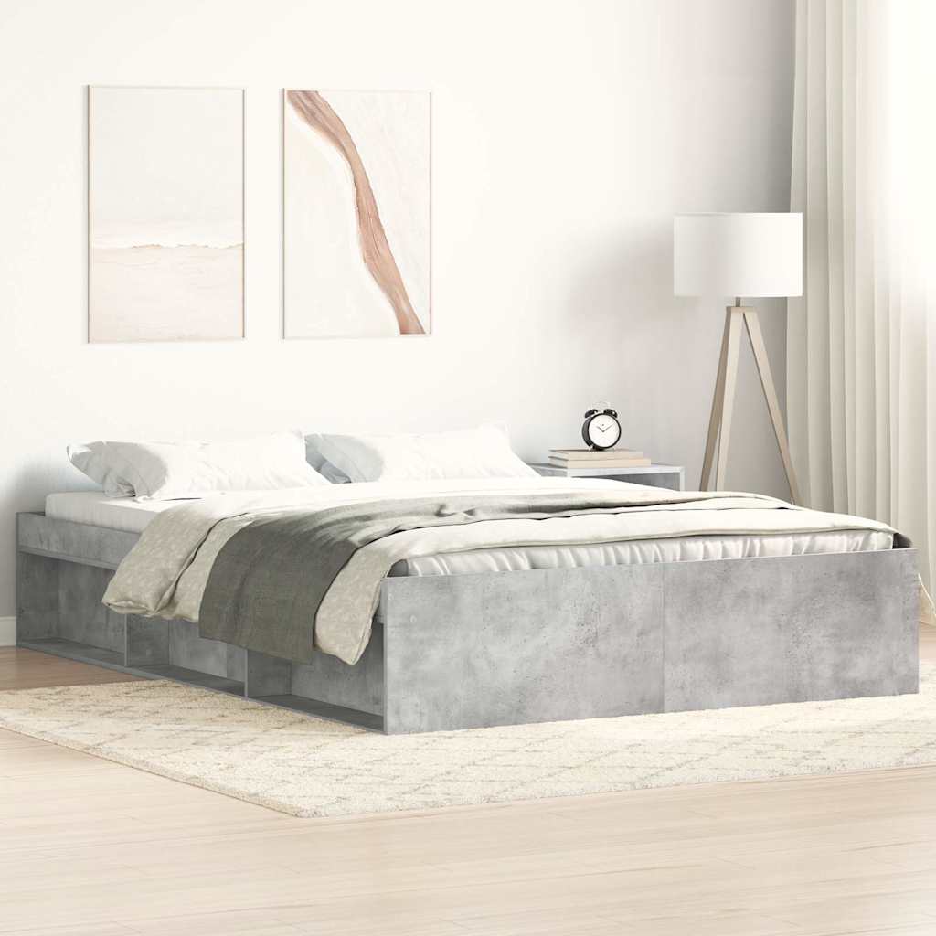 Bettgestell Betongrau 150x200 cm