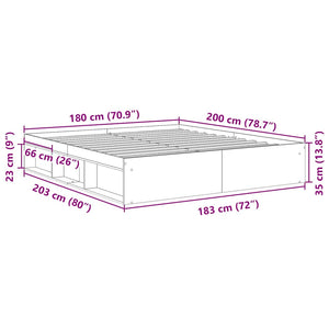 vidaXL Bed Frame Black 180x200 cm