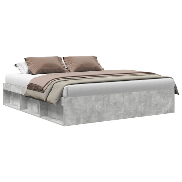 vidaXL Bed Frame Concrete Grey 180x200 cm