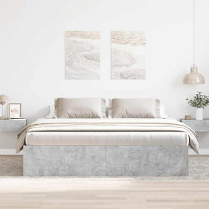 vidaXL Bed Frame Concrete Grey 180x200 cm