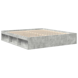 vidaXL Bed Frame Concrete Grey 180x200 cm