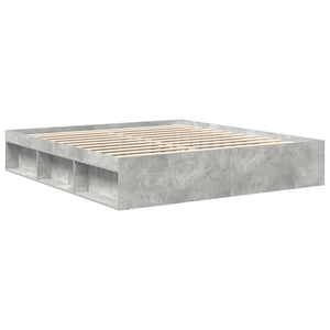 vidaXL Bed Frame Concrete Grey 180x200 cm