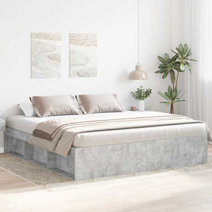 vidaXL Bed Frame Concrete Grey 180x200 cm