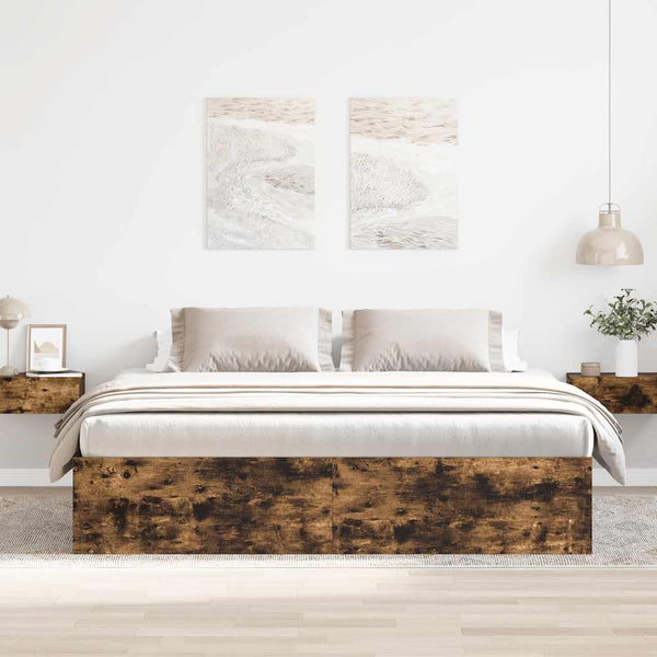 vidaXL Bed Frame Smoked Oak 180x200 cm