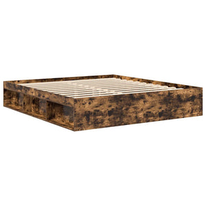vidaXL Bed Frame Smoked Oak 180x200 cm
