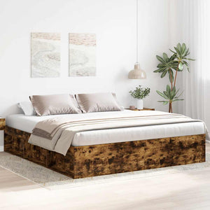 vidaXL Bed Frame Smoked Oak 180x200 cm