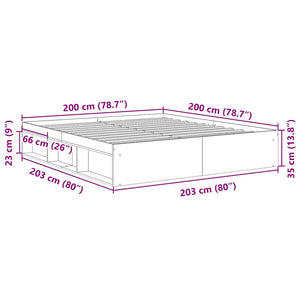 vidaXL Bed Frame Black 200x200 cm