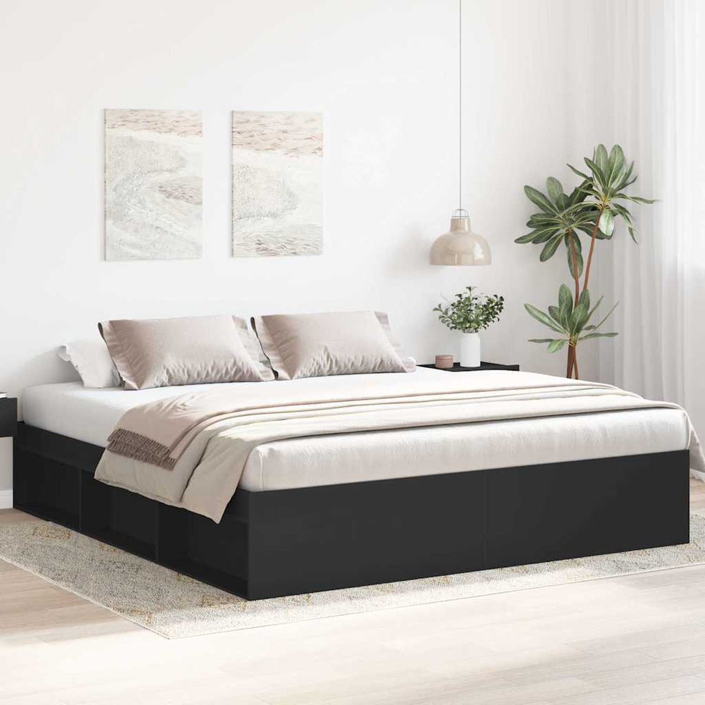 vidaXL Bed Frame Black 200x200 cm
