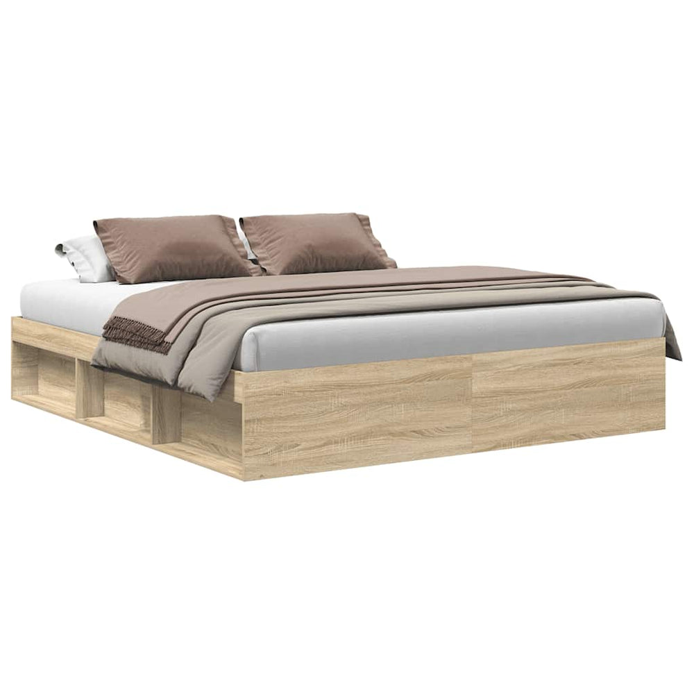 vidaXL Bed Frame Sonoma Oak 200x200 cm