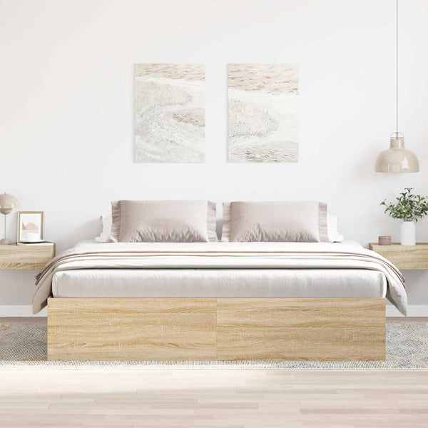 vidaXL Bed Frame Sonoma Oak 200x200 cm