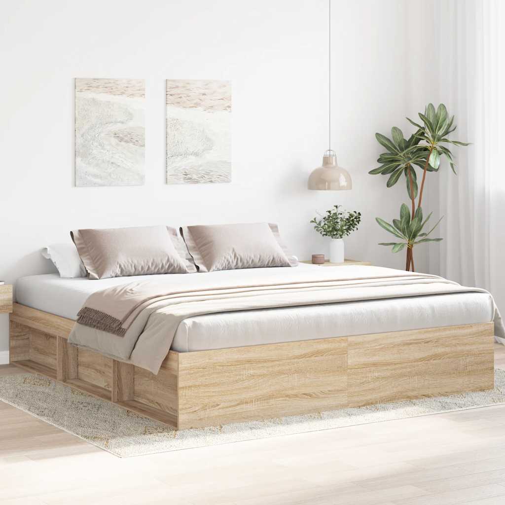 vidaXL Bed Frame Sonoma Oak 200x200 cm