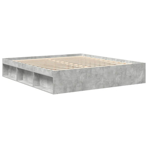 vidaXL Bed Frame Concrete Grey 200x200 cm