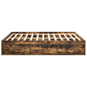 vidaXL Bed Frame Smoked Oak 200x200 cm