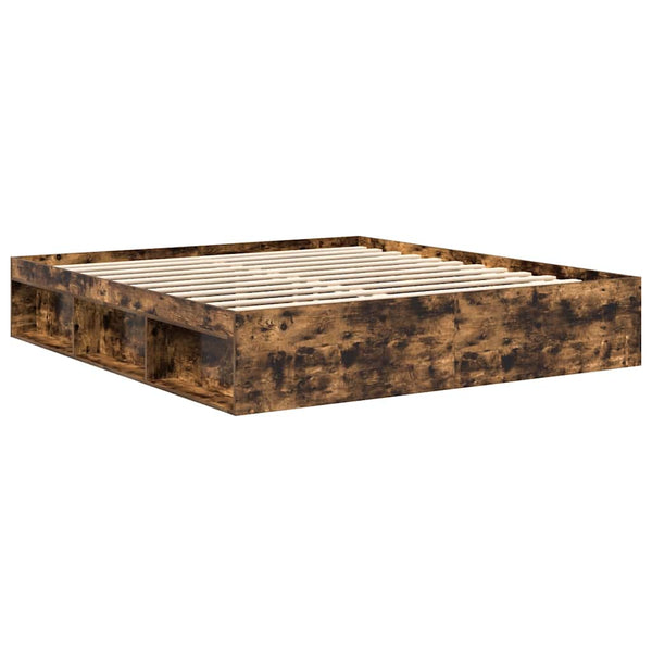 vidaXL Bed Frame Smoked Oak 200x200 cm