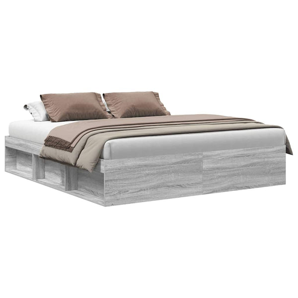 vidaXL Bed Frame Grey Sonoma 200x200 cm
