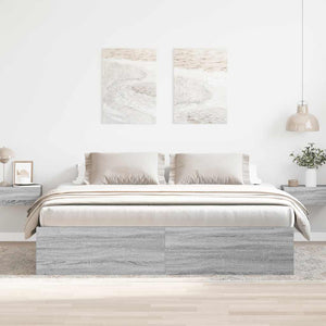 vidaXL Bed Frame Grey Sonoma 200x200 cm