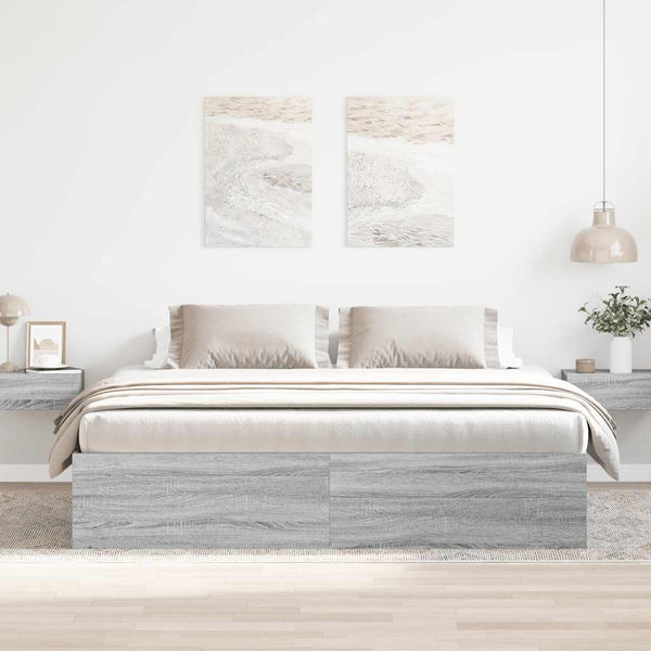 vidaXL Bed Frame Grey Sonoma 200x200 cm