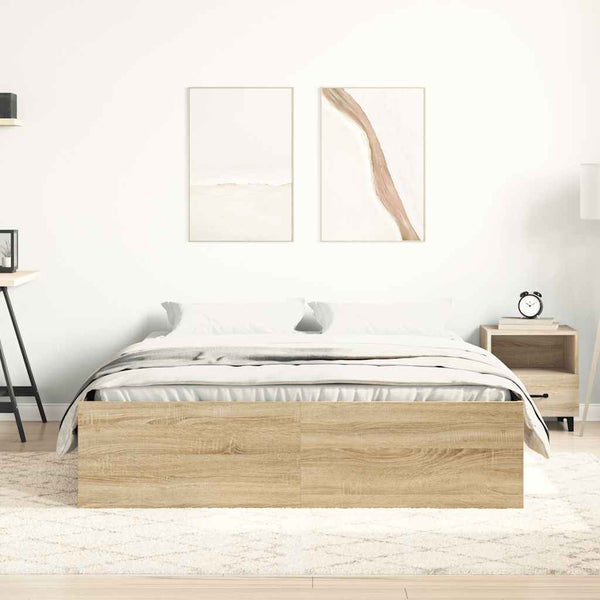 vidaXL Bed Frame Sonoma Oak 120x190 cm