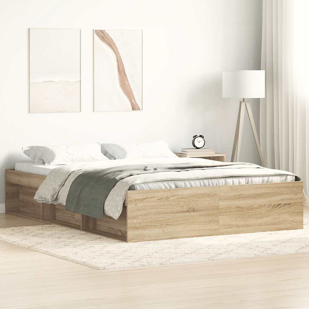 vidaXL Bed Frame Sonoma Oak 120x190 cm