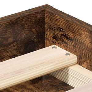 vidaXL Bed Frame Smoked Oak 120x190 cm