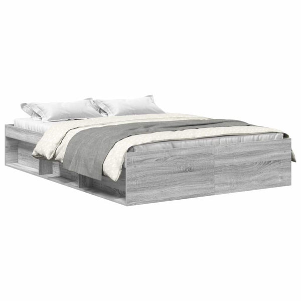 vidaXL Bed Frame Grey Sonoma 120x190 cm