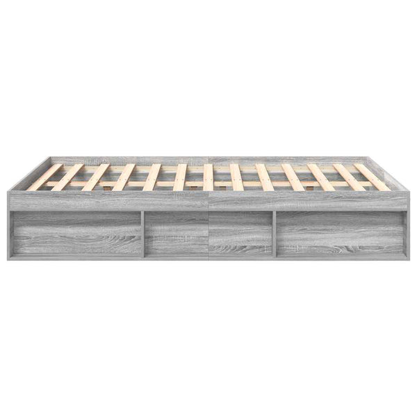 vidaXL Bed Frame Grey Sonoma 120x190 cm