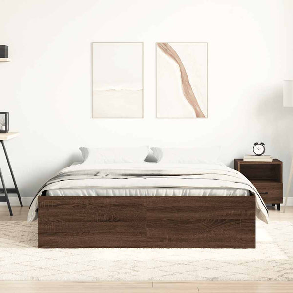 vidaXL Bed Frame Brown Oak Look 120x190 cm