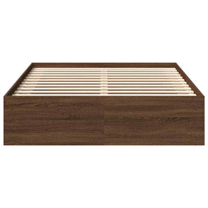 vidaXL Bed Frame Brown Oak Look 120x190 cm