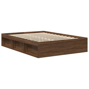 vidaXL Bed Frame Brown Oak Look 120x190 cm