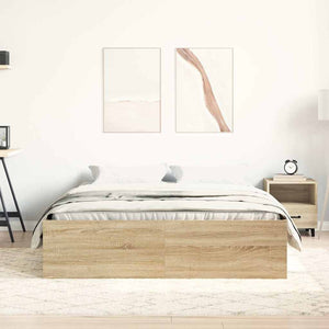 vidaXL Bed Frame Sonoma Oak 140x190 cm