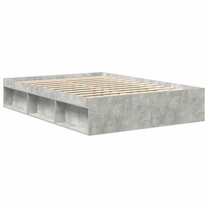 vidaXL Bed Frame Concrete Grey 140x190 cm