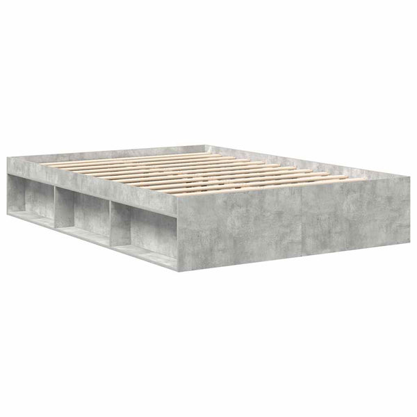 vidaXL Bed Frame Concrete Grey 140x190 cm